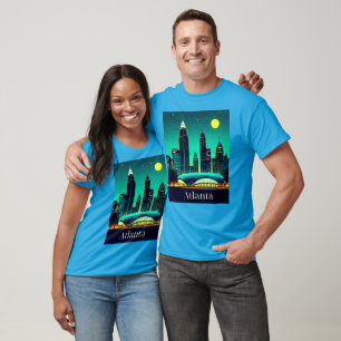 T-shirt Atlanta Skyline sous un ciel étoilé