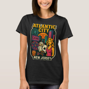 T-shirt Atlantic City New Jersey Vacances Casino Jeux