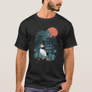 T-shirt Atlantic Puffin Mountain Sky Flying Ocean Sea-Bird