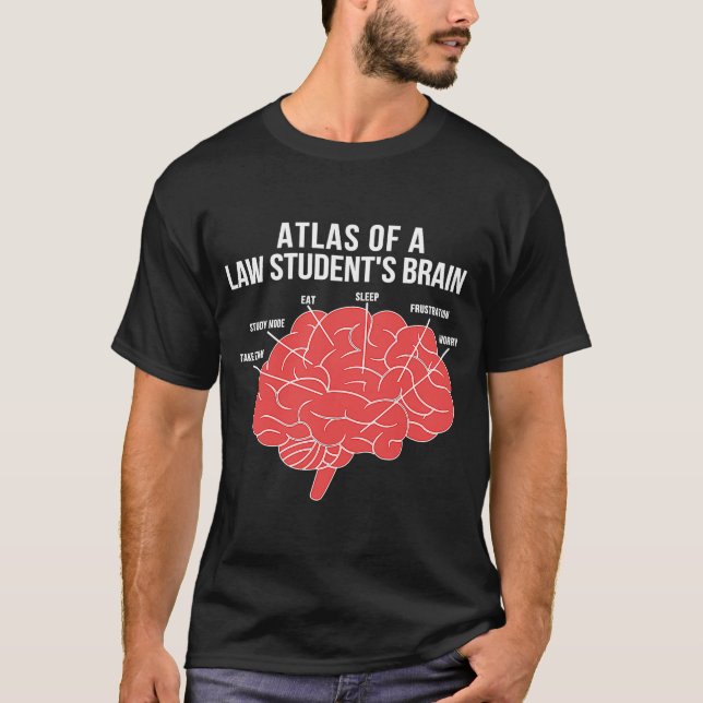 T-shirt Atlas D'Un Étudiant En Droit Du Cerveau Avocat À (Devant)