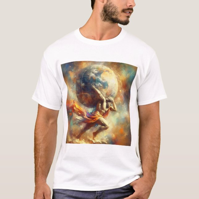 T-shirt Atlas porte le monde (Devant)