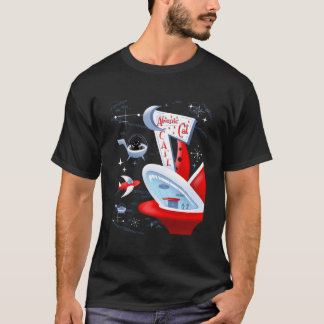 T-shirt Atomique Café de chat Futuriste Espace milieu du s