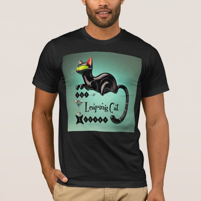 T-shirt Atomique Futuriste Le Leaping Cat Lounge (Devant)