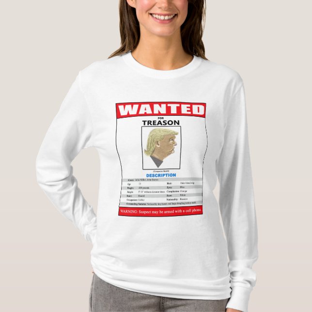 T-shirt Atout Recherché drôle pour la trahison (Devant)