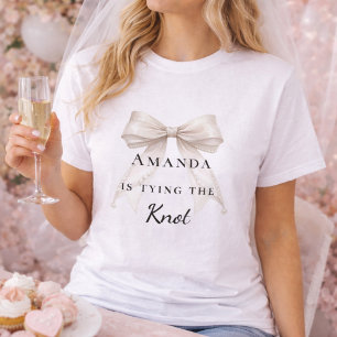 T-shirt Attacher le nœud nœud en ivoire perles Bachelorett