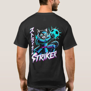 T-shirt Attaquant Chat Néon Futuriste Supporters de Footba