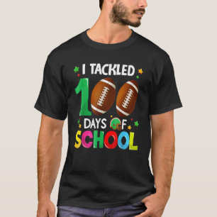 T-shirt Attaqué 100 Jours De Chemise D'École, Football 100
