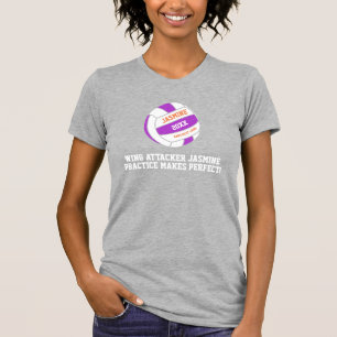 T-shirt Attaque à l'aile blanche violette de Netball entr