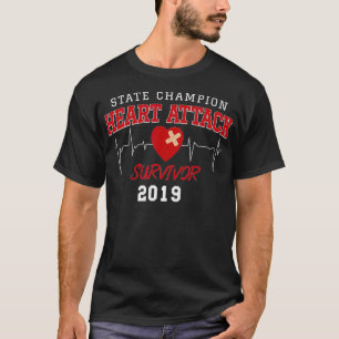 T-shirt Attaque cardiaque Survivor Red Art Heartbeat Chiru