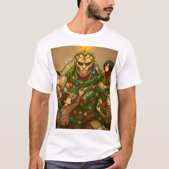 T-shirt Attaque contre Titan Christmas (Devant)
