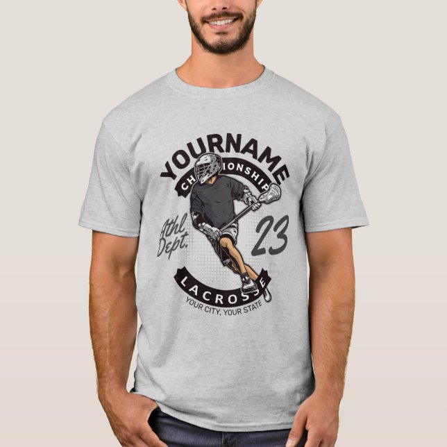 T-shirt Attaque de l'équipe sportive du joueur de crosse p (Devant)