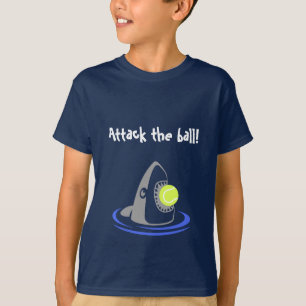 T-shirt Attaque de requin de balle de tennis avec texte