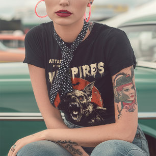 T-shirt Attaque des Vampires Rockabilly Vintage