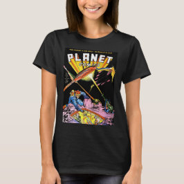 T-shirt Attaque laser Planet Comics Vintage Comics Noir
