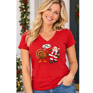T-shirt Attendez Votre Tour Santa – Dinde drôle de Thanksg