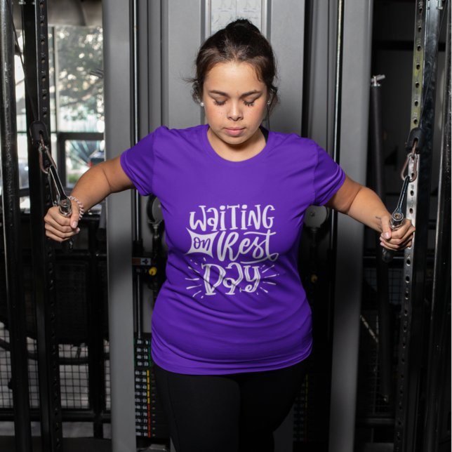 T-shirt Attente Repos Jour Wourkout Fit Exercice Gym Citat (Créateur téléchargé)