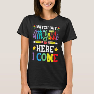 T-shirt Attention 4e année ici Je viens 3e année Graduati