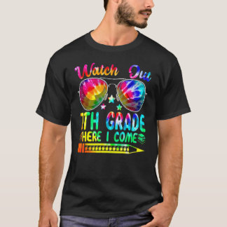T-shirt Attention 7e année me voici Tie Dye Professeur d'é