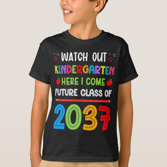 T-shirt Attention À La Maternelle Ici Je Viens Classe De 2 (Devant)