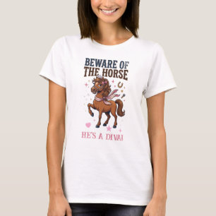 T-shirt Attention au cavalier drôle de cheval blagues de l