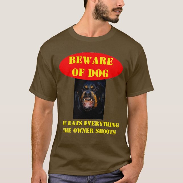 T-SHIRT ATTENTION AU CHIEN (Devant)
