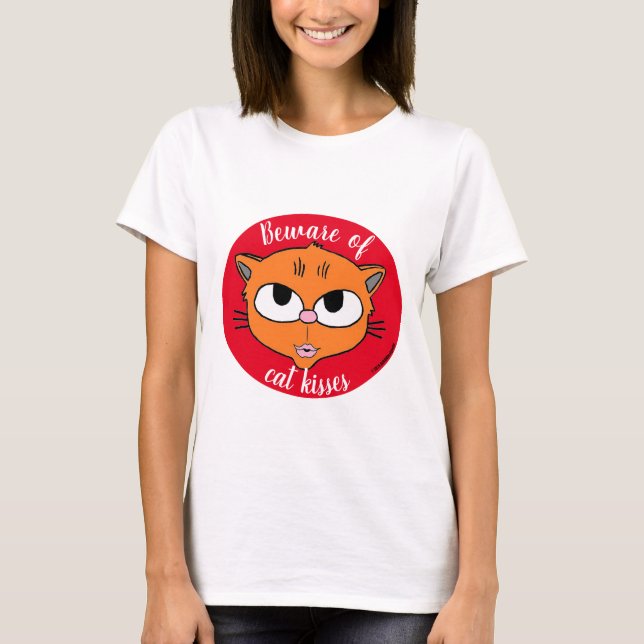 T-shirt Attention aux baisers de chat Lèvres pourries Kitt (Devant)
