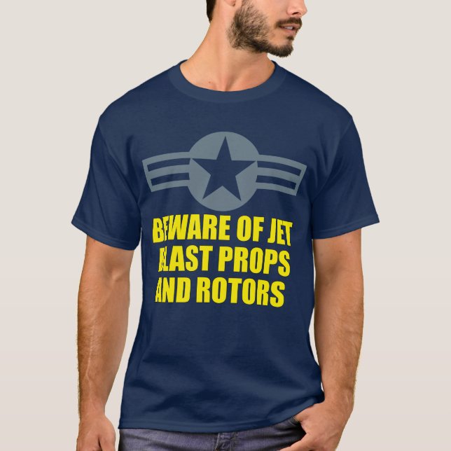 T-SHIRT ATTENTION AUX BALISES À JET ET AUX ROTEURS (Devant)