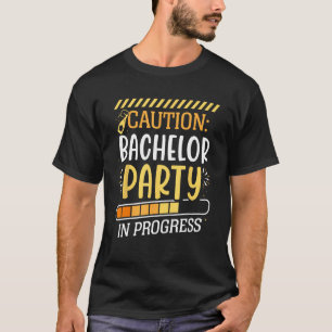 T-shirt Attention Bachelor Party En Cours Groom Bride Tea