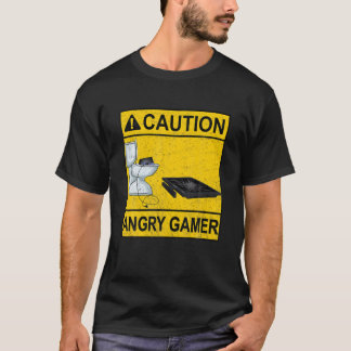 T-shirt Attention drôle Joueur en colère Joueur vidéo cass