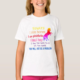 T-SHIRT ATTENTION - JE PARCOURS LES CHEVAUX -