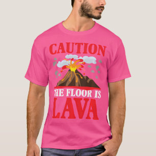 T-shirt Attention Le Sol Est En Lava Citation Pour Garçons