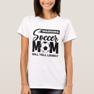 T-shirt Attention Maman De Football Va hurler Fort
