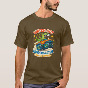 T-shirt Attention maternelle camion dinosaure