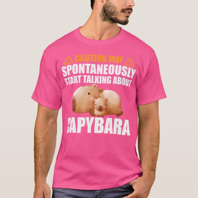 T-shirt Attention Peut Commencer Spontanément À Parler De  (Devant)