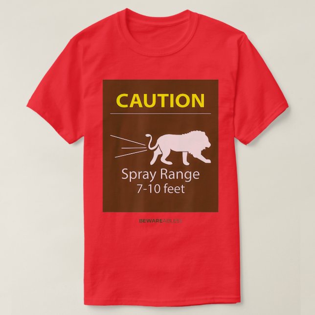 T-shirt Attention, portée de pulvérisation 2-10ft, drôle z (Design devant)