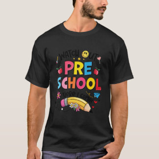 T-shirt Attention préscolaire, j'arrive Professeur de reto