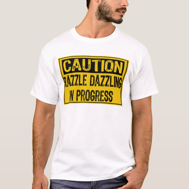 T-shirt Attention Signaler Éblouir En Cours-Bk/Yl (Devant)