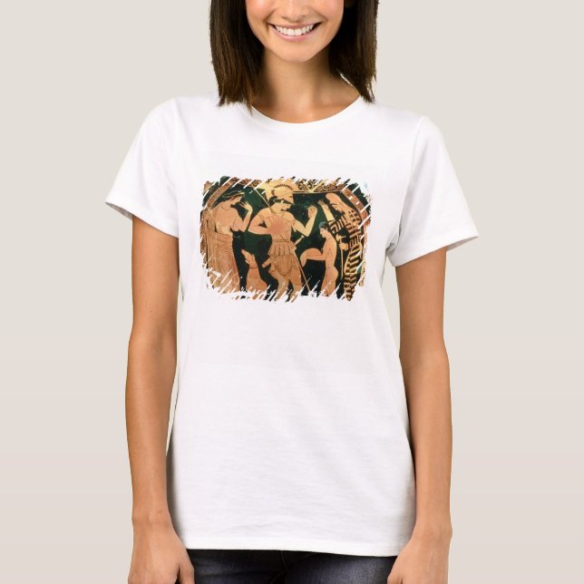 T-shirt Attic Red vase depicting a soldier taking p (Devant)