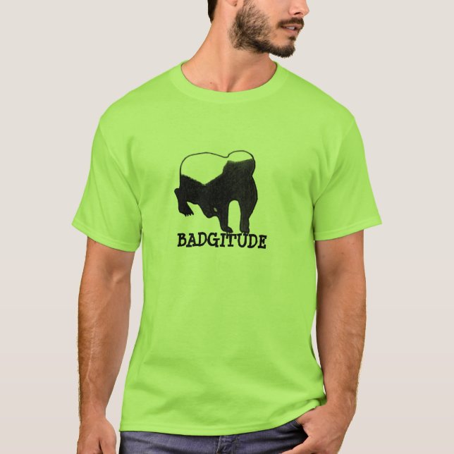 T-shirt Attitude de blaireau de miel de Badgitude (Devant)
