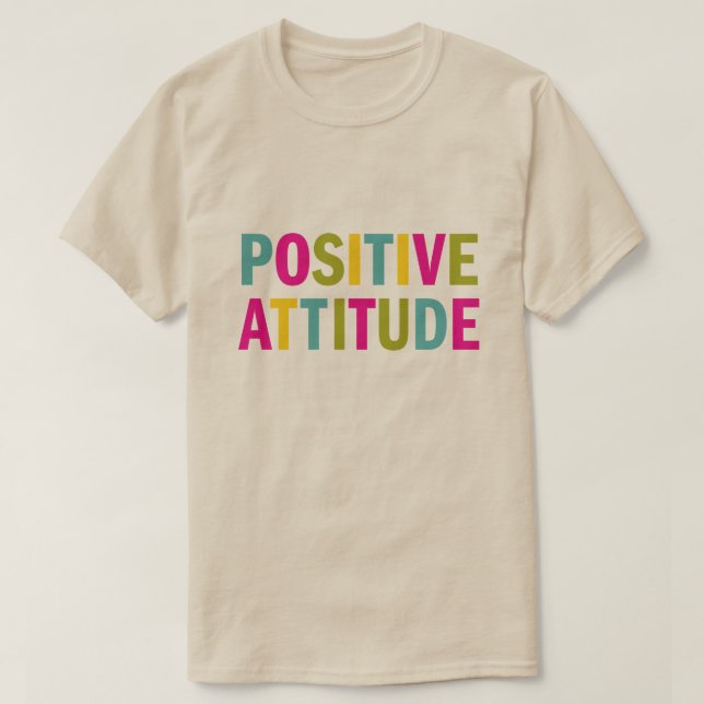 T-shirt Attitude positive dans des couleurs lumineuses (Design devant)