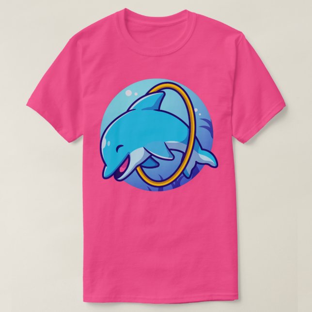 T-shirt Attractions Dauphins Dans Le Dessin De Mer (Design devant)
