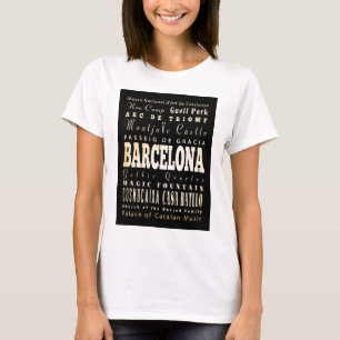 T-shirt Attractions et endroits célèbres de Barcelone,