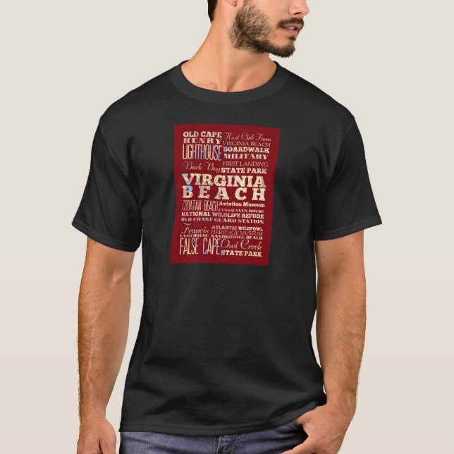 T-shirt Attractions et endroits célèbres de Virginia Beach (Devant)