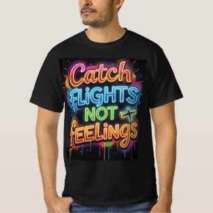 T-shirt Attrape des vols, pas des sentiments Néon Graffiti