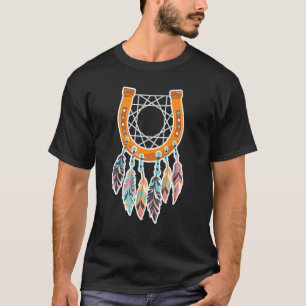 T-shirt Attrape-rêve en fer à cheval plume équitation Chev