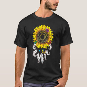 T-shirt Attrape-rêve Tournesol Avec Papillons Dreamcatc