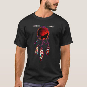 T-shirt Attrape-rêves Loup Gris Amérindien T