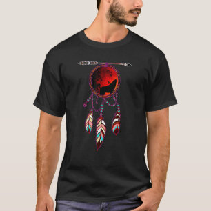 T-shirt Attrape-rêves Loup Gris Amérindien T