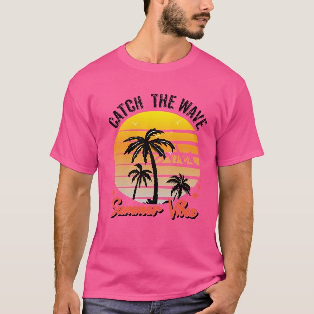 T-shirt Attraper La Vague Été T Chemise (Devant)