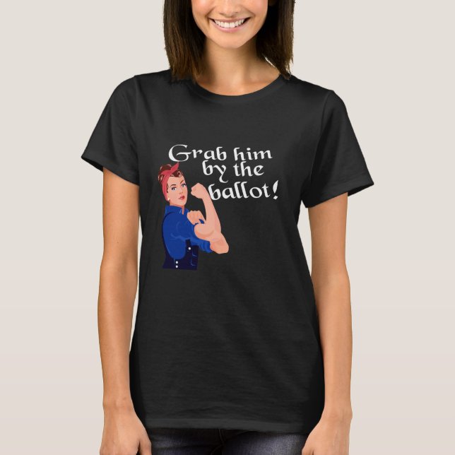 T-shirt Attrapez-Le Par Le Vote Anti Trump (Devant)